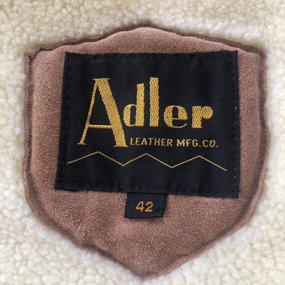 Adler Leather Manufacturing Co Vintage Size 42 Suede Sherpa Lined Vest Jacket - Picture 7 of 15